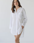 Zaana Shirt Dress in White Swiss Dot