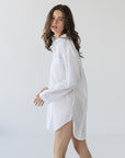 Zaana Shirt Dress in White Swiss Dot