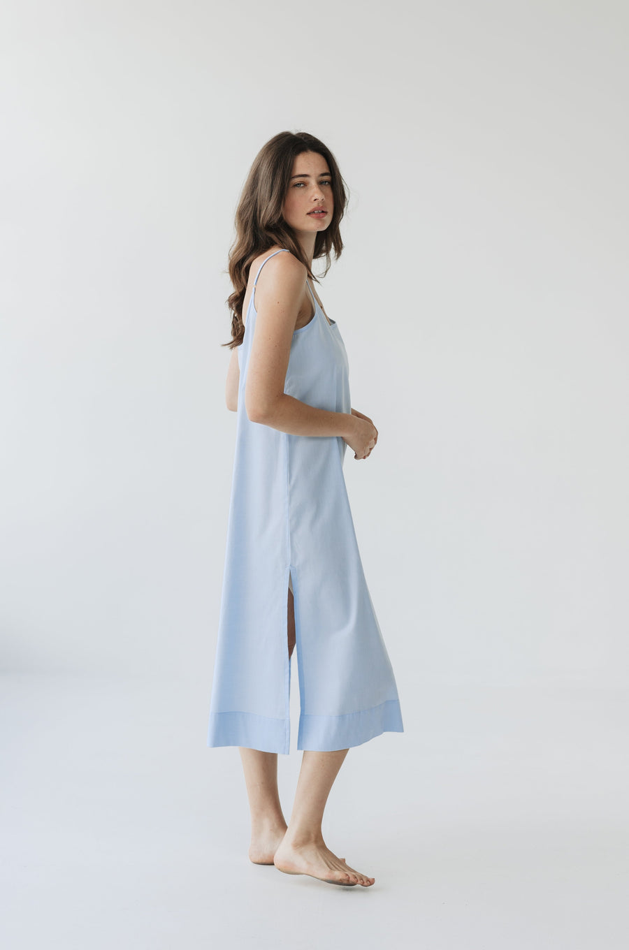 Senna Slip Dress in Ice Water