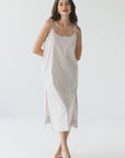 Senna Slip Dress in Cocoa Stripe