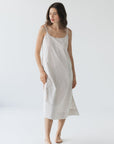 Senna Slip Dress in Cocoa Stripe