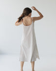 Senna Slip Dress in Cocoa Stripe