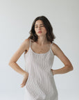 Senna Slip Dress in Cocoa Stripe