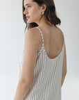 Senna Slip Dress in Cocoa Stripe