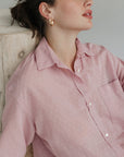 Zaana Shirt Dress in Blush Swiss Dot